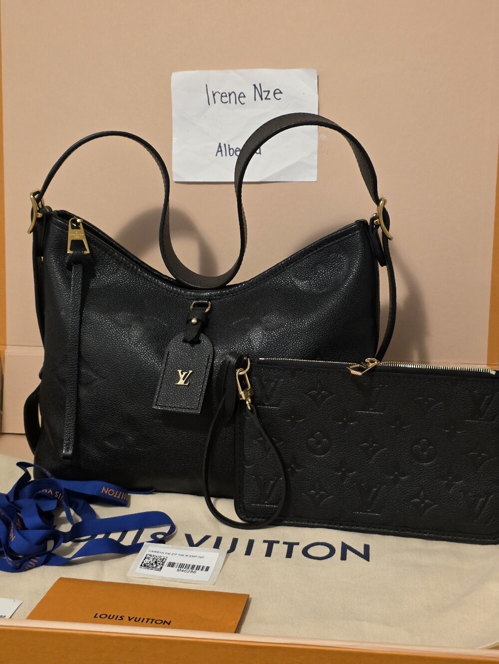Louis Vuitton CarryAll PM in Black Monogram Empreinte Leather